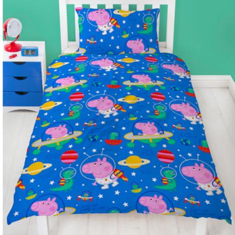 Peppa Pig Planets Reversible Single Duvet Cover Bedding Set Extra Image 1